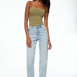 Dynamite Claudia Straight Leg Jeans in Light Blue